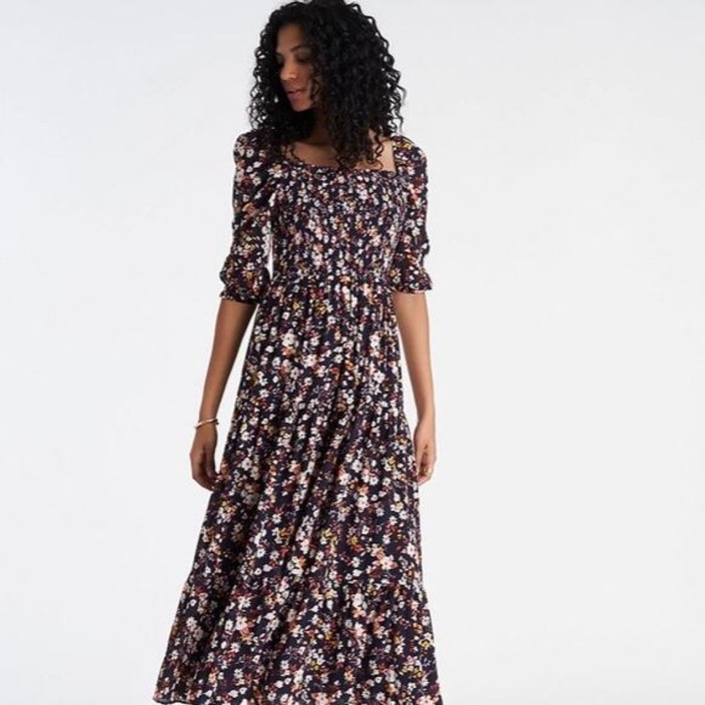 Ann Taylor Floral Smocked Maxi Dress